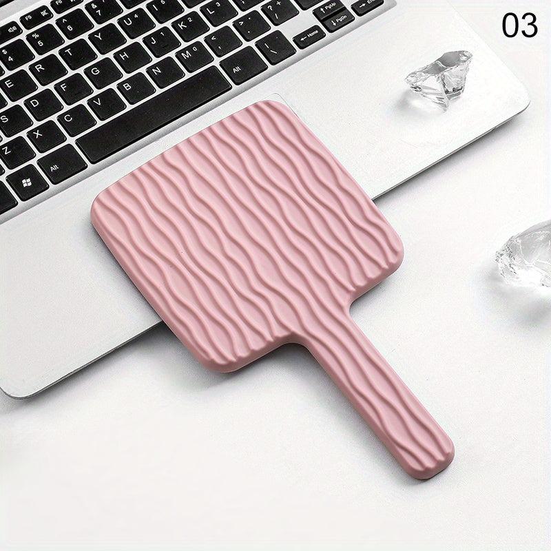 Square Vanity Mirror With Handle Travel Makeup Hand Mirror For Women