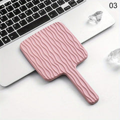 Square Vanity Mirror With Handle Travel Makeup Hand Mirror For Women
