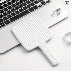 Square Vanity Mirror With Handle Travel Makeup Hand Mirror For Women