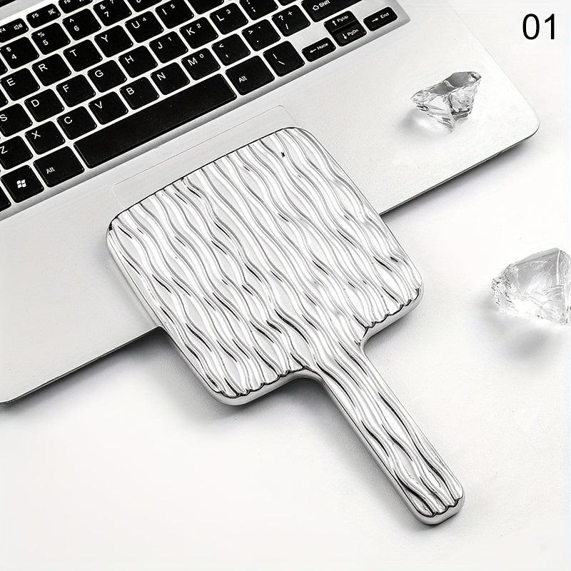 Square Vanity Mirror With Handle Travel Makeup Hand Mirror For Women
