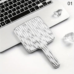Square Vanity Mirror With Handle Travel Makeup Hand Mirror For Women