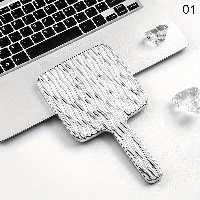 Square Vanity Mirror With Handle Travel Makeup Hand Mirror For Women
