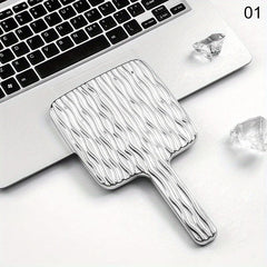 Square Vanity Mirror With Handle Travel Makeup Hand Mirror For Women
