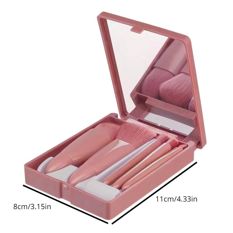 Portable Foldable Mirror & Travel Makeup Brush Set