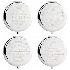 Floral Compact Mirror Roses Bridesmaid Proposal Gift Your Text Wedding Favors