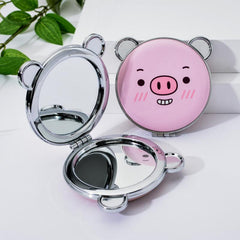 Cartoon Animal Pattern Round Makeup Mirror