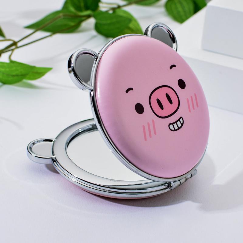 Cartoon Animal Pattern Round Makeup Mirror