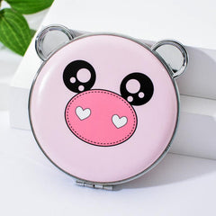 Cartoon Animal Pattern Round Makeup Mirror
