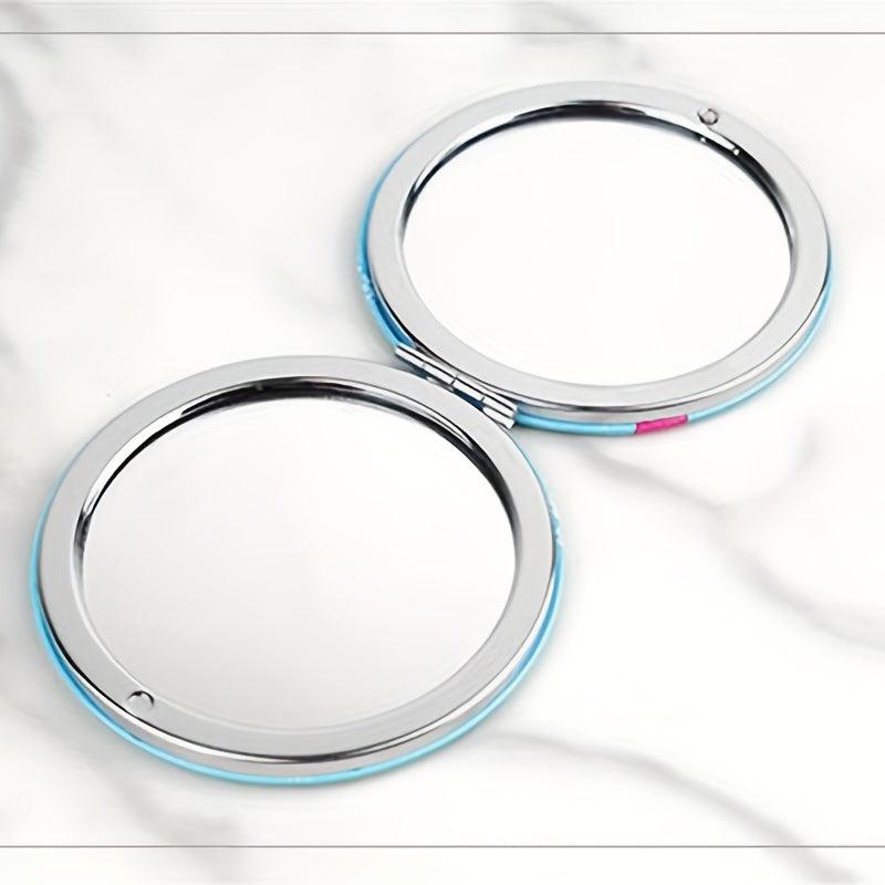 Circular Makeup Mirror Folding Double Sided Pocket Mirror Girl Gift