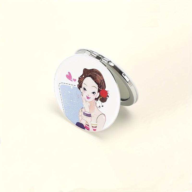 Circular Makeup Mirror Folding Double Sided Pocket Mirror Girl Gift