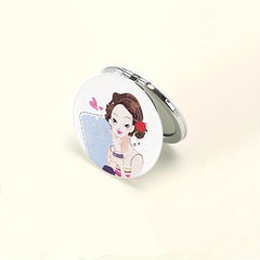 Circular Makeup Mirror Folding Double Sided Pocket Mirror Girl Gift
