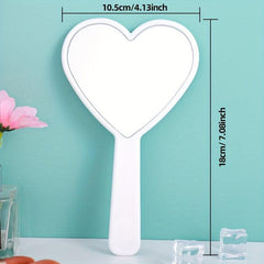 Handheld Heart-Shaped Mirror for Travel and Camping