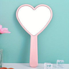 Handheld Heart-Shaped Mirror for Travel and Camping