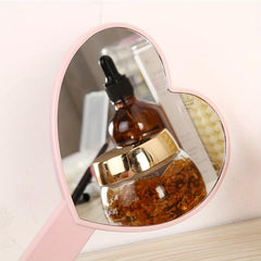 Handheld Heart-Shaped Mirror for Travel and Camping