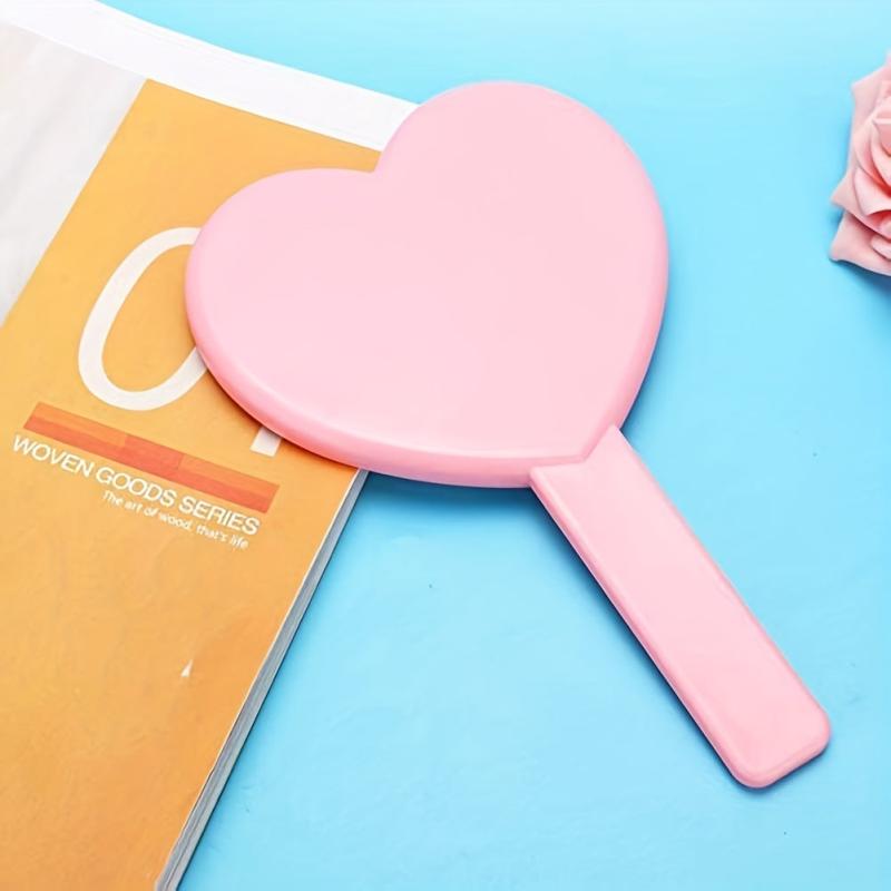 Handheld Heart-Shaped Mirror for Travel and Camping