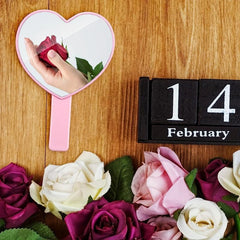Handheld Heart-Shaped Mirror for Travel and Camping