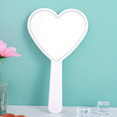 Handheld Heart-Shaped Mirror for Travel and Camping