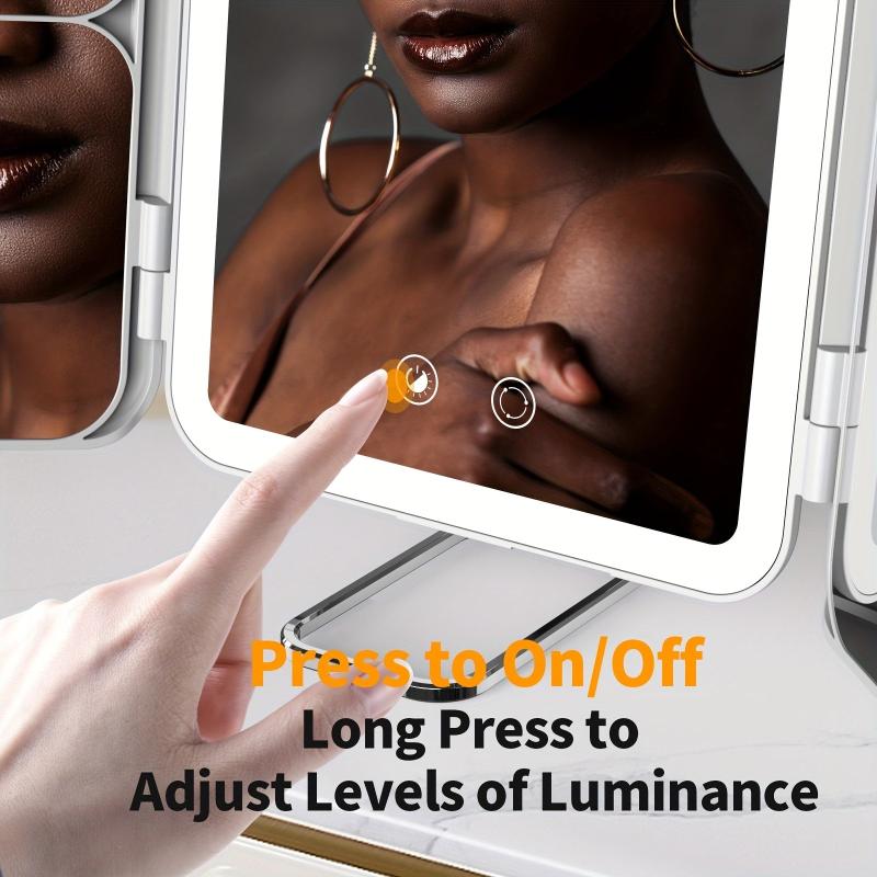 Rechargeable Lighted Makeup Mirror LED Vanity Mirror 1X 3X 7X Magnification