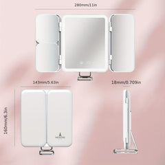 Rechargeable Lighted Makeup Mirror LED Vanity Mirror 1X 3X 7X Magnification
