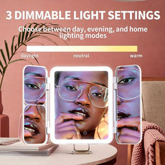 Rechargeable Lighted Makeup Mirror LED Vanity Mirror 1X 3X 7X Magnification
