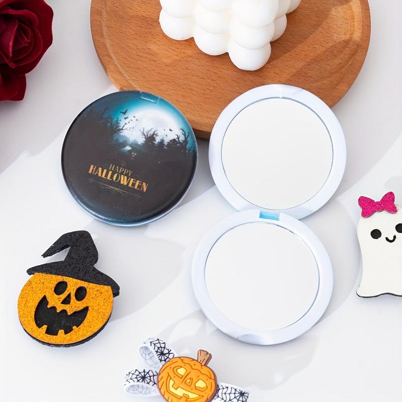 Moon Bat & Forest Pattern Compact Mirror Double Side Makeup Mirror