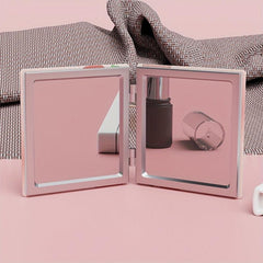 Tulips Print Square Folding Mirror Cartoon Double Side Makeup Mirror