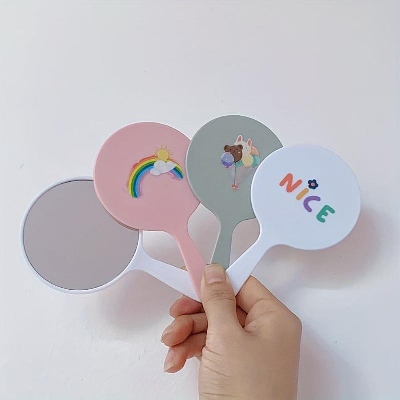 Cartoon Makeup Hand Mirror, Portable Cosmetic Touch up Mirror