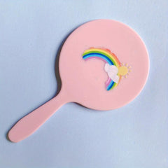Cartoon Makeup Hand Mirror, Portable Cosmetic Touch up Mirror