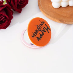 Skull & Letter Pattern Compact Mirror Double Side Folding Makeup Mirror