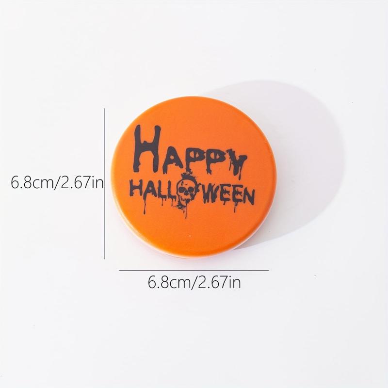 Skull & Letter Pattern Compact Mirror Double Side Folding Makeup Mirror