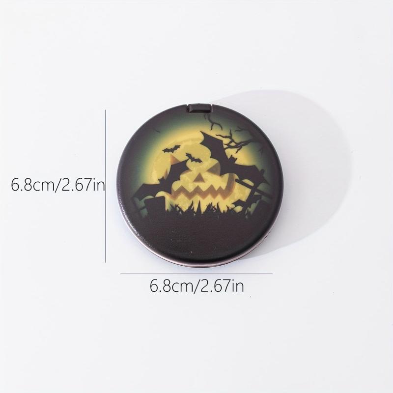 Pumpkin & Bat Pattern Makeup Mirror Double Side Folding Mirror