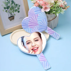 Heart Shape Hand Mirror Cosmetic Touch up Mirror Portable Makeup Mirror