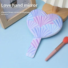 Heart Shape Hand Mirror Cosmetic Touch up Mirror Portable Makeup Mirror