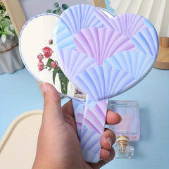 Heart Shape Hand Mirror Cosmetic Touch up Mirror Portable Makeup Mirror