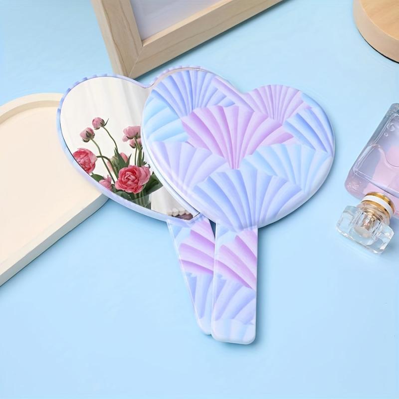 Heart Shape Hand Mirror Cosmetic Touch up Mirror Portable Makeup Mirror