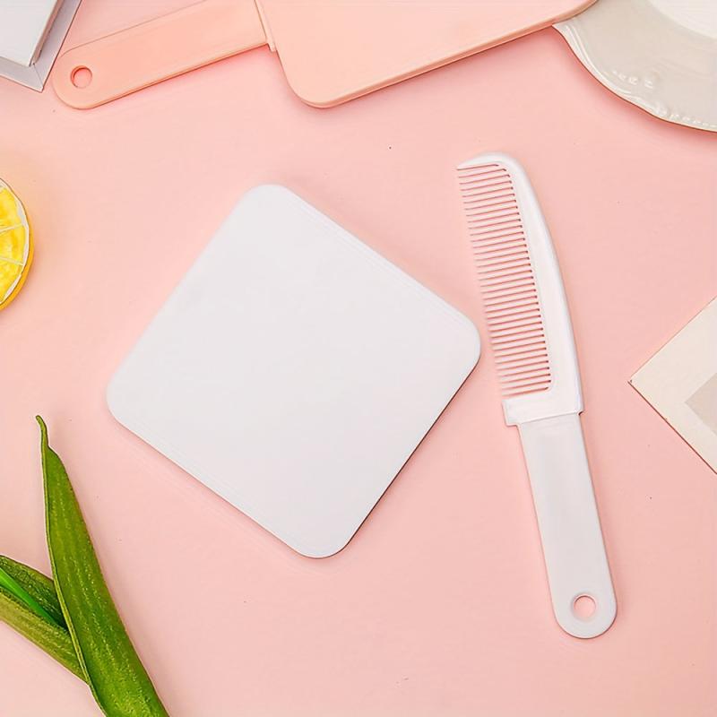 Vanity Makeup Mirror Comb Set Hair Brush Portable Hair Groomer Comb Gift
