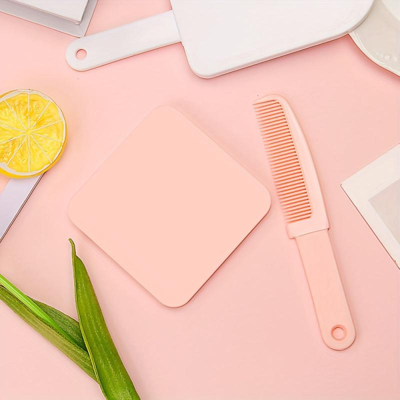 Vanity Makeup Mirror Comb Set Hair Brush Portable Hair Groomer Comb Gift