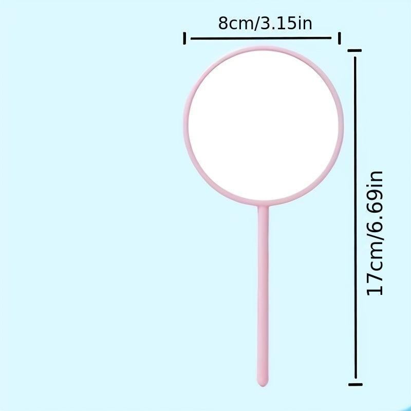Round Hand Mirror Lightweight Hand Held Mirror Small Portable Beauty Mirror