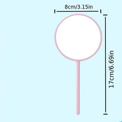 Round Hand Mirror Lightweight Hand Held Mirror Small Portable Beauty Mirror