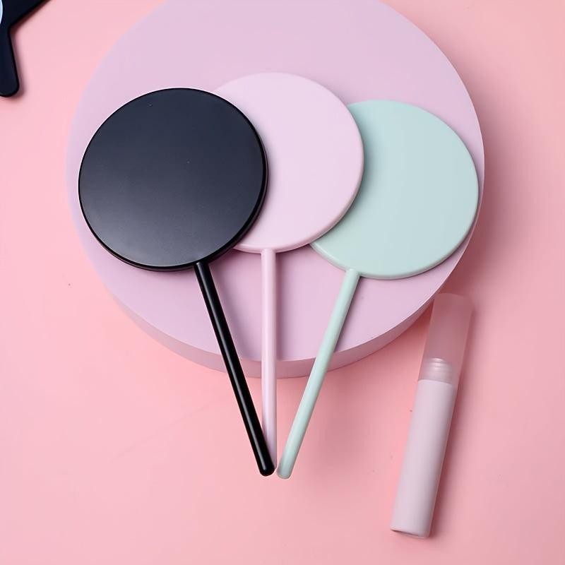 Round Hand Mirror Lightweight Hand Held Mirror Small Portable Beauty Mirror
