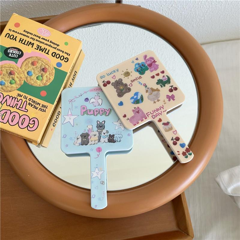 Cartoon Handheld Makeup Mirror Portable Vanity Mirror Gift