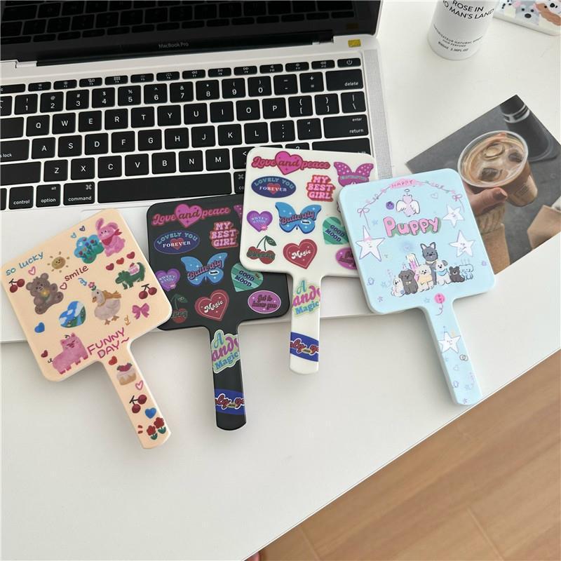 Cartoon Handheld Makeup Mirror Portable Vanity Mirror Gift