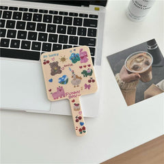 Cartoon Handheld Makeup Mirror Portable Vanity Mirror Gift