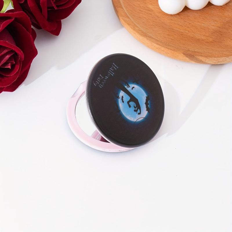 Spider Web & Bats Makeup Mirror Double Side Folding Vanity Hand Mirror