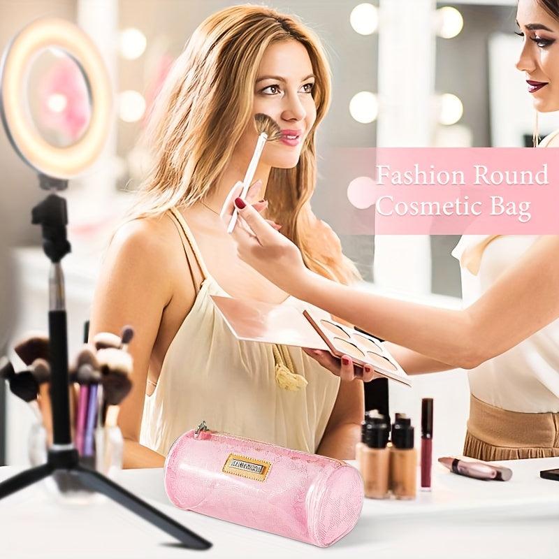 Zipper Makeup Bag Brush Holder Organizer Roomy Toiletry Bag for Women