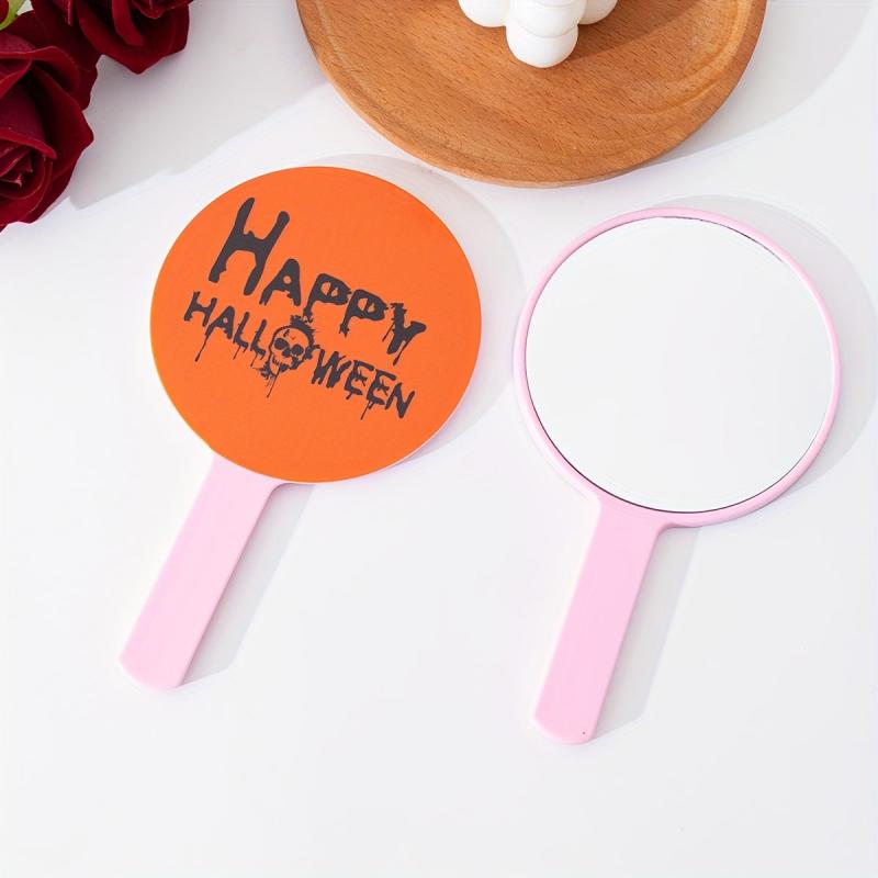 Skull Pattern Hand Mirror Cartoon Style Single Sided Vanity Mirror