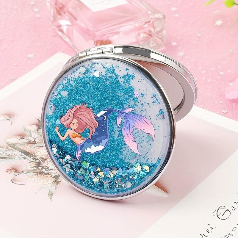 Compact Vanity Mirror Portable Foldable Double Sided Handheld Magnifying Mirror