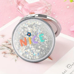 Compact Vanity Mirror Portable Foldable Double Sided Handheld Magnifying Mirror