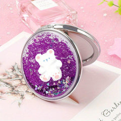 Compact Vanity Mirror Portable Foldable Double Sided Handheld Magnifying Mirror