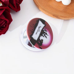 Cat & Bat Pattern Compact Mirror Double Side Folding Makeup Mirror